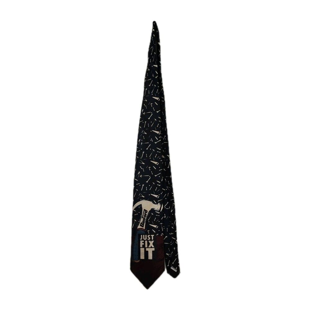 🔥VGC - Home Improvement Binford Tools tie, "Just Fix‎ It", dark blue